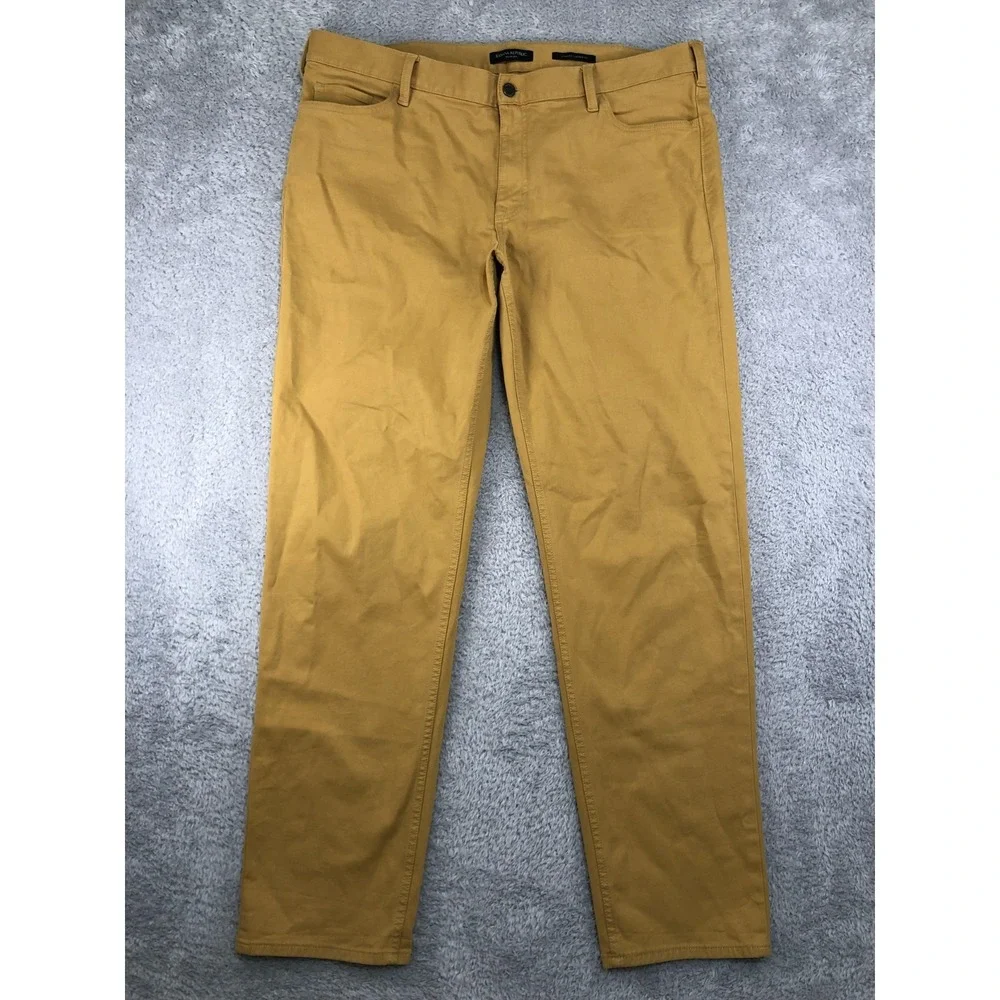 Banana Republic Pants Men 40x32 (Tag 40x34) Yellow Traveler Athletic Tapered Fit